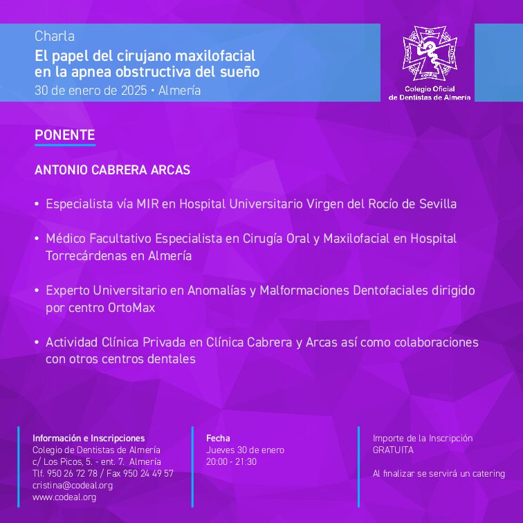 CHARLA SOBRE EL PAPEL DEL CIRUJANO MAXILOFACIAL EN LA APNEA OBSTRUCTIVA DEL SUEÑO